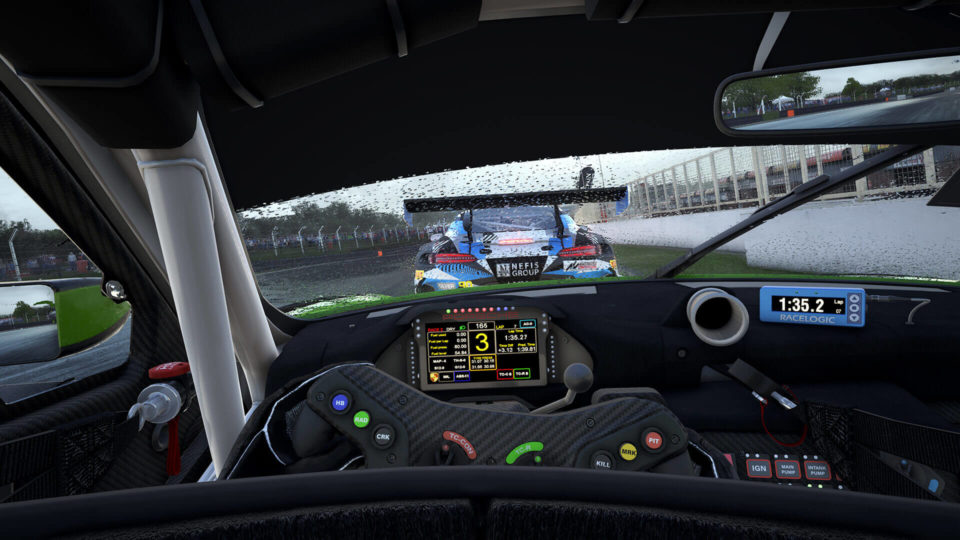 Driver camera with rainfall in Assetto Corsa Competizione
